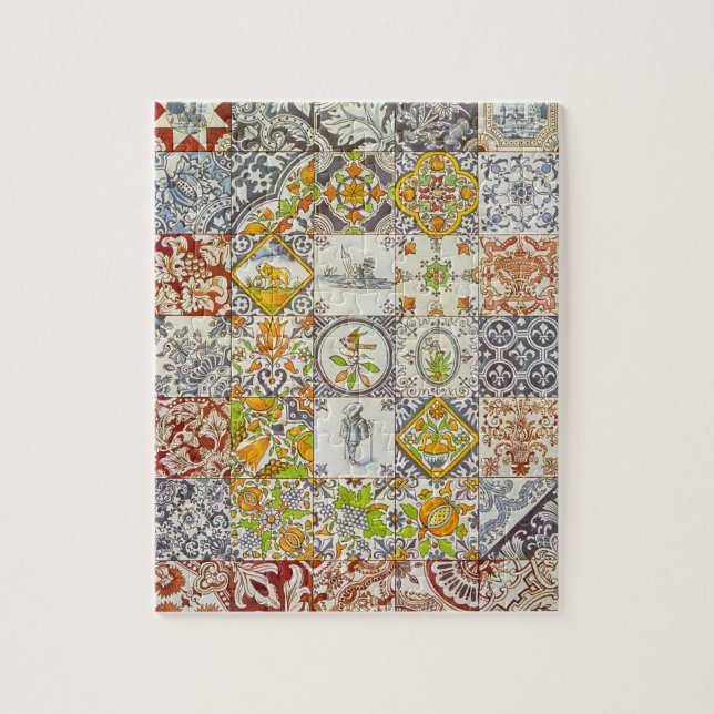 Niederländische Keramik deckt Puzzlespiel mit (Vertikal)