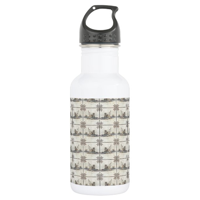 Niederländische Keramik Tiles 4 Trinkflasche (Vorderseite)