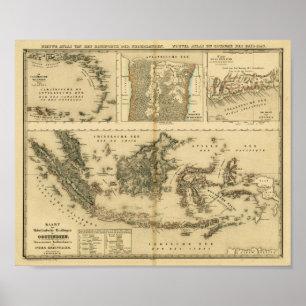 Niederländische Kolonialherrschaften um 1840 Poster