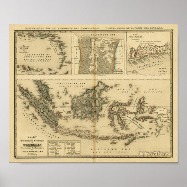 Niederländische Kolonialherrschaften um 1840 Poster (Vorne)