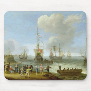 Niederländische Kriegsschiffe in einer Mündung Mousepad
