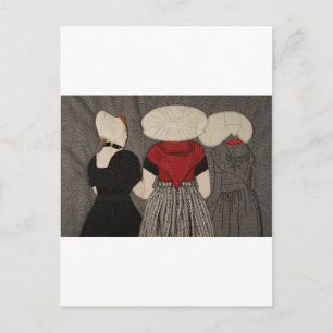 Niederländische Ladys in traditioneller Kleidung - Postkarte