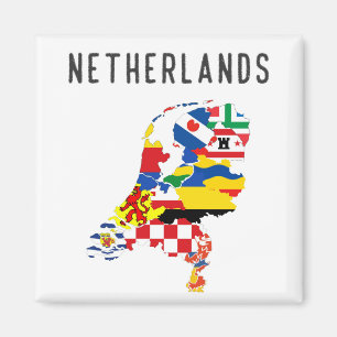 Niederländische Länderregionen - Flaggenbildersymb Magnet