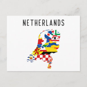 Niederländische Länderregionen - Flaggenbildersymb Postkarte