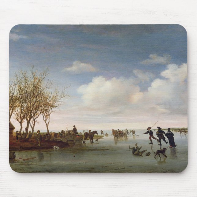 Niederländische Landschaft mit Skatern Mousepad (Vorne)