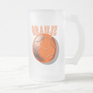 Niederländische Oranje Fußbalball Voetbal Liebe Mattglas Bierglas