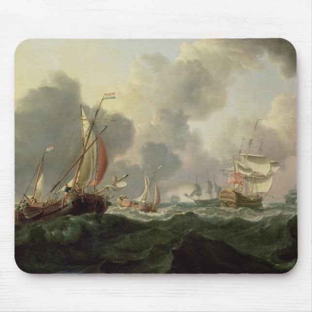 Niederländische Rosa und eine britische Fregatte Mousepad (Vorne)