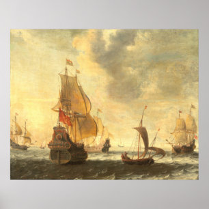 Niederländische Schiffe - Jacob Bellevois Kunstpos Poster