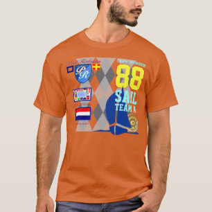 Niederländische SeeRaute der Flaggen-Segel-Zahl-8 T-Shirt