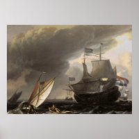 Niederländische Segelschiffe auf einem Stormy Sea