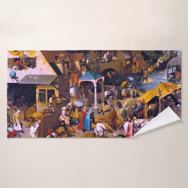 niederländische Sprichwörter, Pieter Bruegel der Ä Badehandtuch (Badehandtuch)