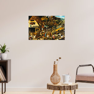 Niederländische Sprichwörter, von Pieter Bruegel, Poster