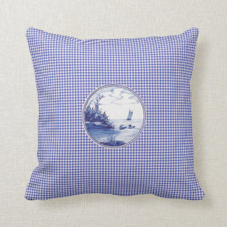 Niederländische traditionelle blaue Fliese Kissen