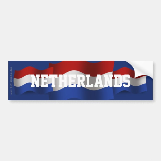 Niederländische wellenartig bewegende Flagge Autoaufkleber (Vorne)