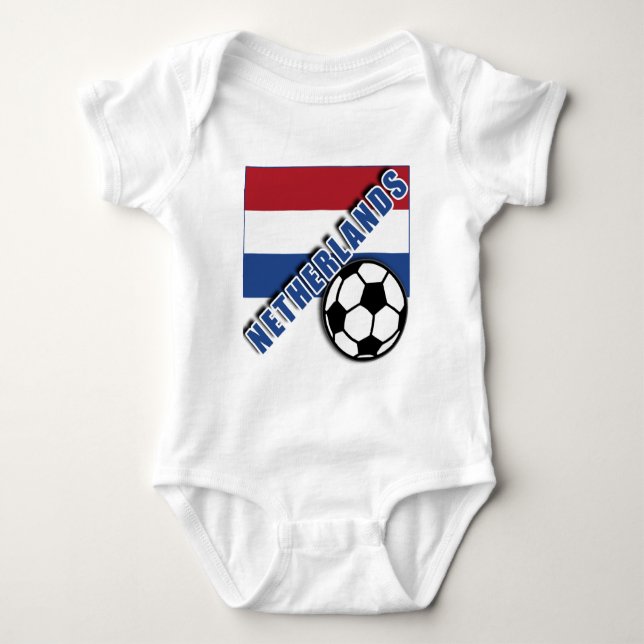 NIEDERLÄNDISCHE WeltFußballfan-T-Shirts Baby Strampler (Vorderseite)