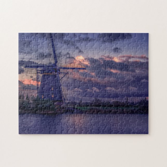 Niederländische Windmill Windmill River Sky Jigs (Horizontal)