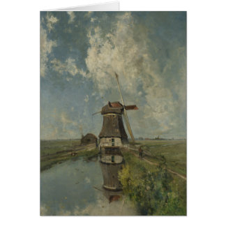 Niederländische Windmühle auf Polderwasserstraße