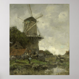Niederländische Windmühle, Jakob Maris Poster