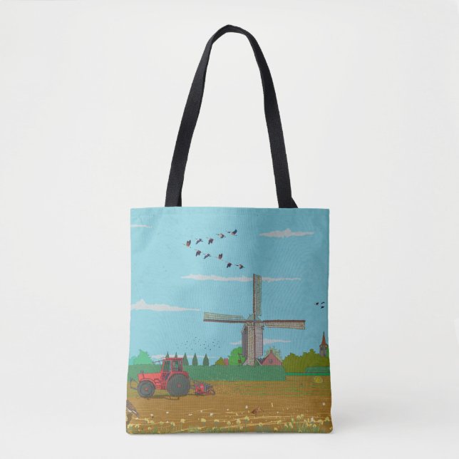 Niederländische Windmühle Landschaft Niederlande Tasche (Vorderseite)