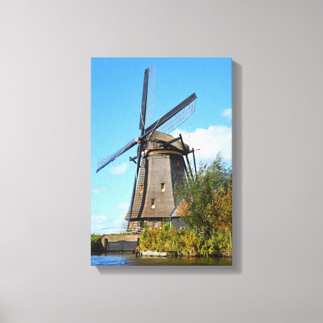 Niederländische Windmühle Leinwanddruck (Vorderseite)