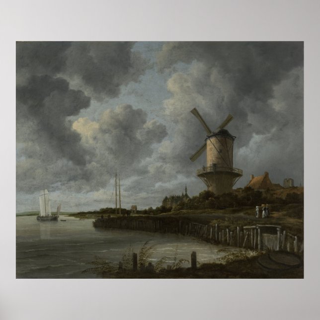 Niederländische Windmühle Wijk bij Duustede, Ruisd Poster (Vorne)