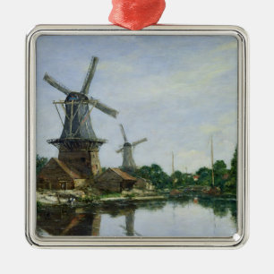 Niederländische Windmühlen, 1884 Ornament Aus Metall