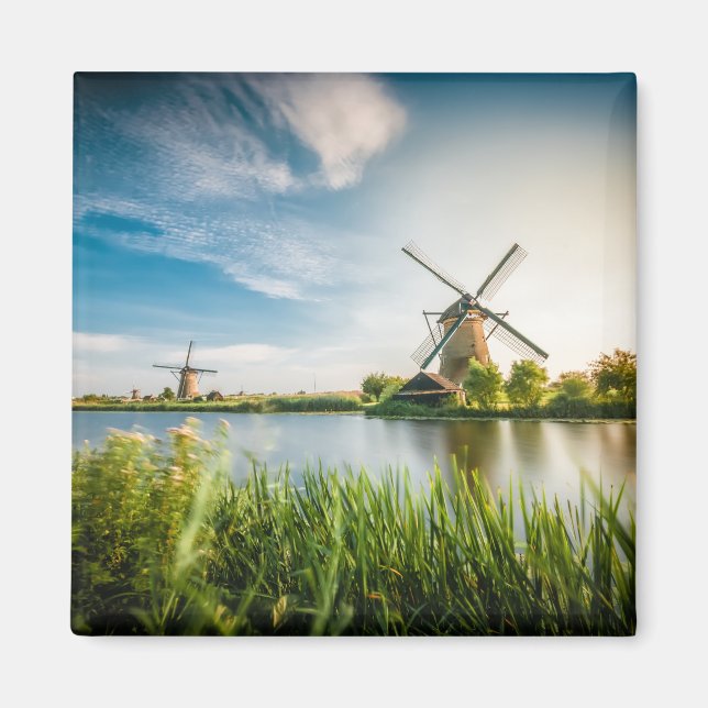 Niederländische Windmühlen | Rotterdam, Holland, F Magnet (Vorne)