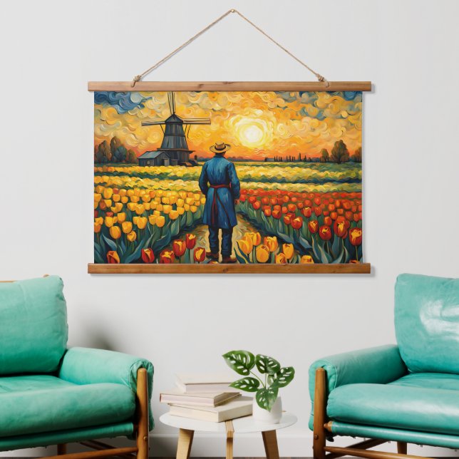niederländischer Bauer Wandteppich Mit Holzrahmen (Wohnzimmer)