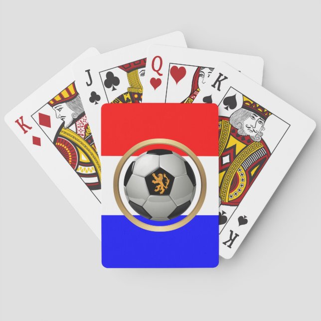 Niederländischer Fußballball mit niederländischer  Spielkarten (Rückseite)
