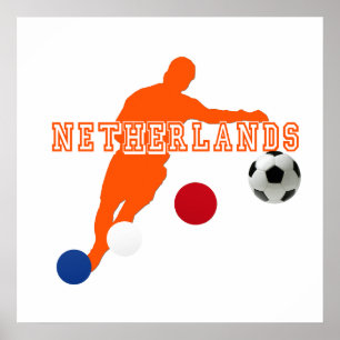Niederländischer Fußballspieler-Fußballgang Poster