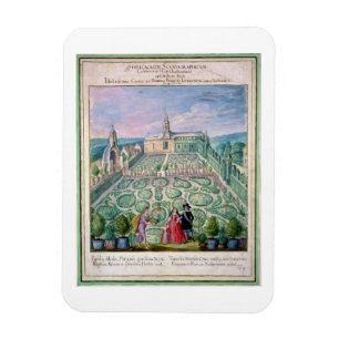 Niederländischer Garten, 1650 (w/c auf Papier) Magnet