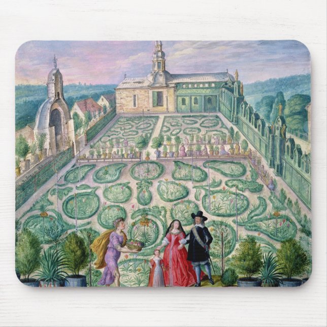 Niederländischer Garten, 1650 (w/c auf Papier) Mousepad (Vorne)