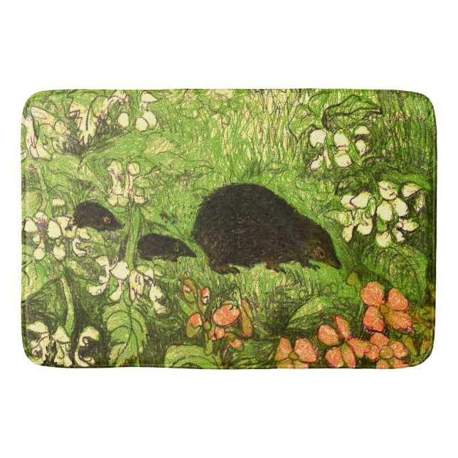 Niederländischer Jugendstil-Igel und Babys Badematte (Vorderseite)
