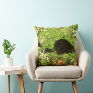 Niederländischer Jugendstil-Igel und Babys Kissen