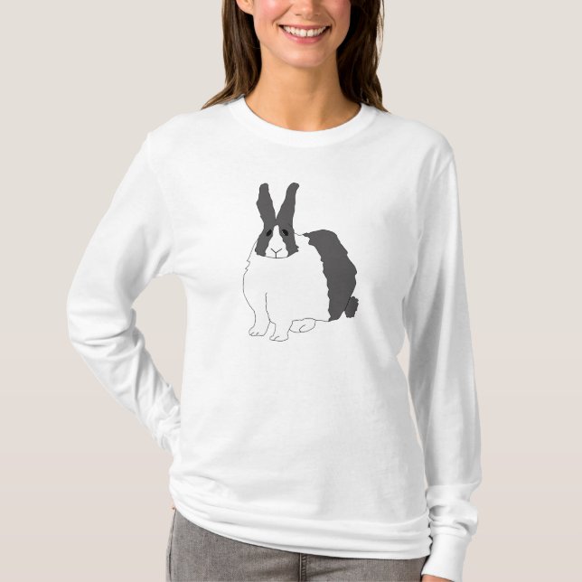 Niederländischer Kaninchen-FrauenHoodie T-Shirt (Vorderseite)