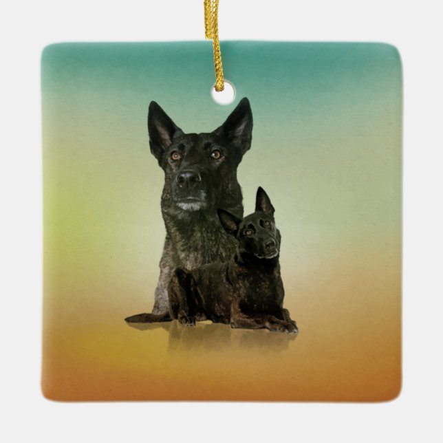 Niederländischer Schäfer - Dutchie Keramikornament (Vorderseite)