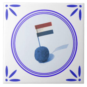 Niederländischer Snack Bitterbal Delft-Blau-Delfte Fliese