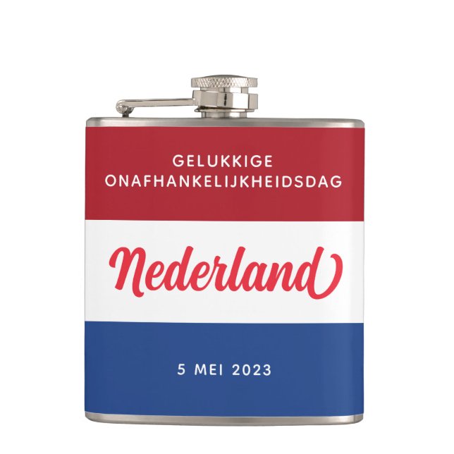Niederländischer Unabhängigkeitstag Niederländisch Flachmann (Vorderseite)