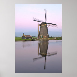 Niederländischer Windmühlen-Druck Poster