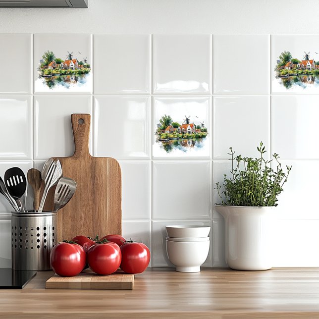 Niederländisches Dorf Fliese (Von Creator hochgeladen)