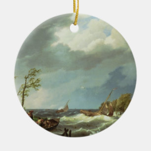 Niederländisches Fischerei-Fahrzeug gefangen auf Keramikornament