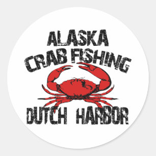 Niederländisches Hafen-Alaska-Krabben-Fischen Runder Aufkleber