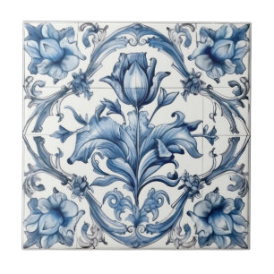 Niederländisches Holland Blaues Tulpenmuster Fliese