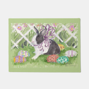 Niederländisches Kaninchen und Eier Ostern Fußmatte
