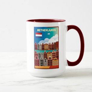 Niederländisches Reise-Plakat Tasse