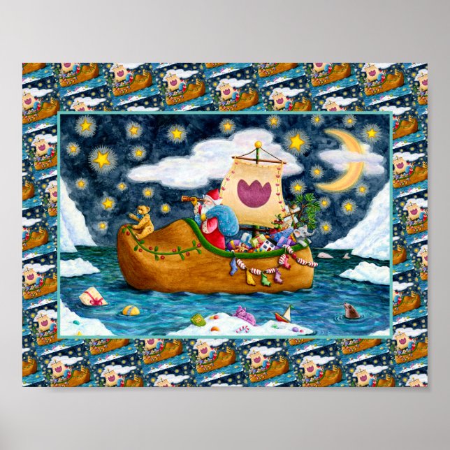 NIEDERLÄNDISCHES SCHUHSCHIFF, EISBERGE, WALE, TEDD POSTER (Vorne)