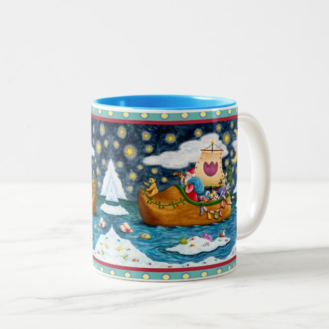 NIEDERLÄNDISCHES SCHUHSCHIFF, EISBERGE, WALE, TEDD ZWEIFARBIGE TASSE (VorderseiteRechts)