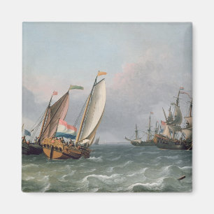 Niederländisches Verschiffen in einem Choppy Meer Magnet
