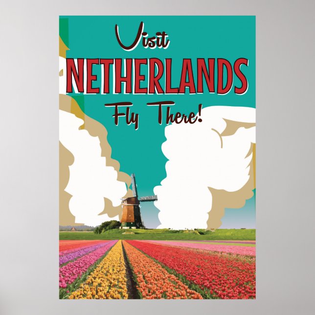 Niederländisches Vintage-Reiseplakat Poster (Vorne)