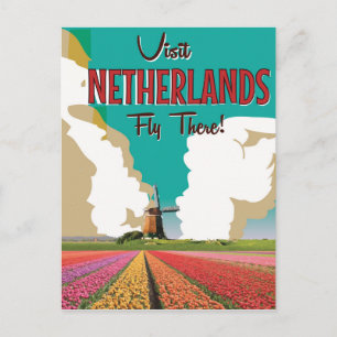 Niederländisches Vintage-Reiseplakat Postkarte